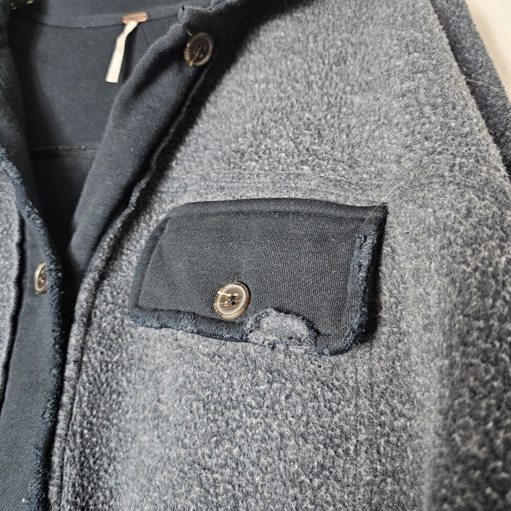 Free People Ruby Jacket Black Washed Black Distressed Oversized Shirt Jacket S - Picture 7 of 13